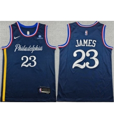Men's Philadelphia 76ers #23 LeBron James Navy 2026 City Edition With Stitched Jersey