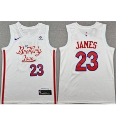 Men's Philadelphia 76ers #23 LeBron James White 2026 City Edition With Stitched Jersey