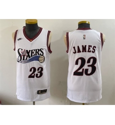 Men's Philadelphia 76ers #23 LeBron James White 2026 Classic Edition Stitched Jersey