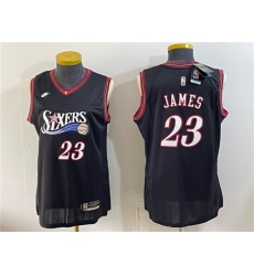 Women's Philadelphia 76ers #23 LeBron James Black 2026 Classic Edition Stitched Basketball Jersey(Run Small)