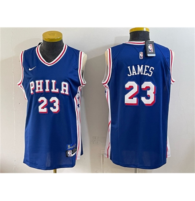 Women's Philadelphia 76ers #23 LeBron James Royal 2026 Icon Edition Stitched Basketball Jersey(Run Small)