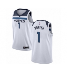 Women's Minnesota Timberwolves #1 Noah Vonleh Swingman White Basketball Jersey - Association Edition