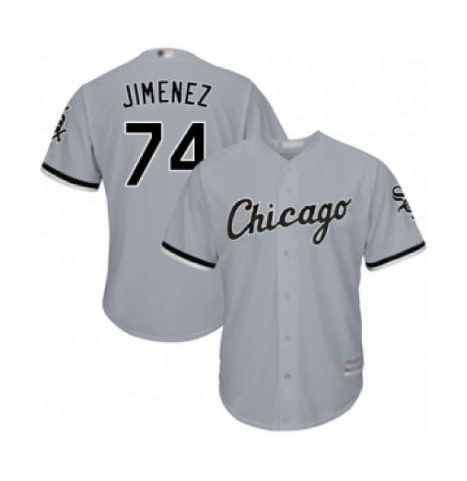 Men's Chicago White Sox #74 Eloy Jimenez Replica Grey Road Cool Base Baseball Jersey