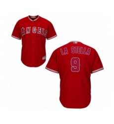 Youth Los Angeles Angels of Anaheim #9 Tommy La Stella Authentic Red Alternate Cool Base Baseball Jersey