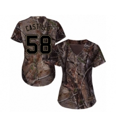 Women's Cincinnati Reds #58 Luis Castillo Authentic Camo Realtree Collection Flex Base Baseball Jersey