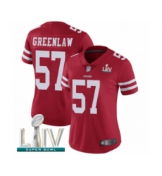 Women's San Francisco 49ers #57 Dre Greenlaw Red Team Color Vapor Untouchable Limited Player Super Bowl LIV Bound Football Jersey
