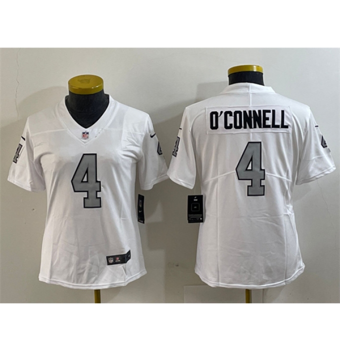 Youth Las Vegas Raiders #4 Aidan O'Connell White Color Rush Limited Football Stitched Jersey