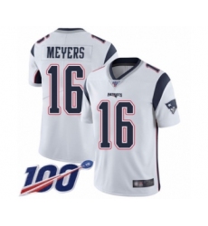Men's New England Patriots #16 Jakobi Meyers White Vapor Untouchable Limited Player 100th Season Football Jersey