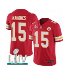 Men's Kansas City Chiefs #15 Patrick Mahomes Red Team Color Vapor Untouchable Limited Player Super Bowl LIV Bound Football Jersey