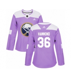 Women's Buffalo Sabres #36 Andrew Hammond Authentic Purple Fights Cancer Practice Hockey Jersey
