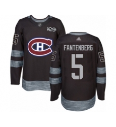 Men's Vancouver Canucks #5 Oscar Fantenberg Authentic Black 1917-2017 100th Anniversary Hockey Jersey