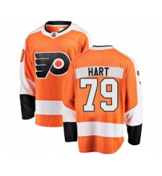 Youth Philadelphia Flyers #79 Carter Hart Fanatics Branded Orange Home Breakaway Hockey Jersey