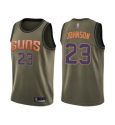 Men's Phoenix Suns #23 Cameron Johnson Swingman Green Salute to Service Basketball Jersey