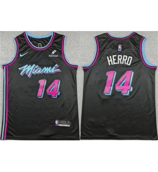 Men's Miami Heat #14 Tyler Herro Black 2025-26 City Edition Stitched Basketball Jersey