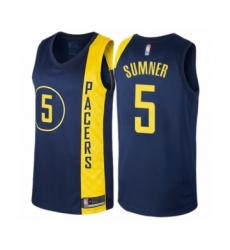 Women's Indiana Pacers #5 Edmond Sumner Swingman Navy Blue Basketball Jersey - City Edition