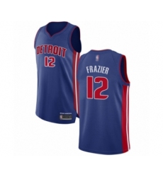 Men's Detroit Pistons #12 Tim Frazier Authentic Royal Blue Basketball Jersey - Icon Edition