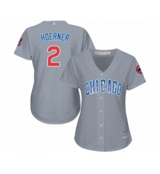 Women's Chicago Cubs #2 Nico Hoerner Authentic Grey Road Cool Base Baseball Player Jersey
