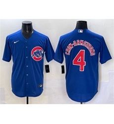 Men's Chicago Cubs #4 Pete Crow-Armstrong Royal Cool Base Stitched Baseball Jersey