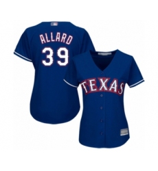 Women's Texas Rangers #39 Kolby Allard Authentic Royal Blue Alternate 2 Cool Base Baseball Player Jersey
