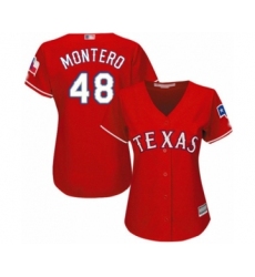 Women's Texas Rangers #48 Rafael Montero Authentic Red Alternate Cool Base Baseball Player Jersey
