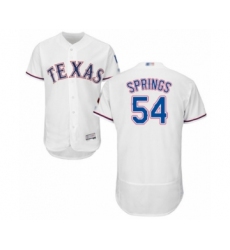 Men's Texas Rangers #54 Jeffrey Springs White Home Flex Base Authentic Collection Baseball Player Jersey