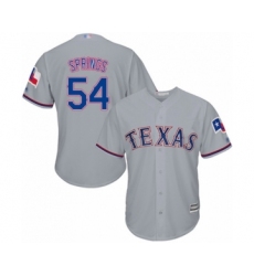 Youth Texas Rangers #54 Jeffrey Springs Authentic Grey Road Cool Base Baseball Player Jersey