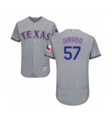 Men's Texas Rangers #57 Ariel Jurado Grey Road Flex Base Authentic Collection Baseball Player Jersey