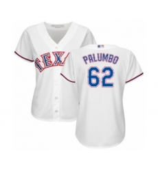 Women's Texas Rangers #62 Joe Palumbo Authentic White Home Cool Base Baseball Player Jersey