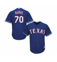 Youth Texas Rangers #70 Brock Burke Authentic Royal Blue Alternate 2 Cool Base Baseball Player Jersey