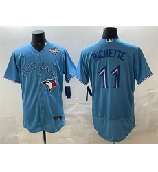 Men's Toronto Blue Jays #11 Bo Bichette Blue 2025 World Series Flex Base Stitched Baseball Jersey
