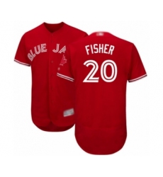 Men's Toronto Blue Jays #20 Derek Fisher Scarlet Alternate Flex Base Authentic Collection Alternate Baseball Player Jersey