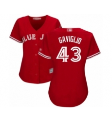 Women's Toronto Blue Jays #43 Sam Gaviglio Authentic Scarlet Alternate Baseball Player Jersey
