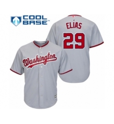 Youth Washington Nationals #29 Roenis Elias Authentic Grey Road Cool Base Baseball Player Jersey