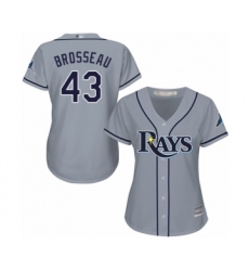 Women's Tampa Bay Rays #43 Mike Brosseau Authentic Grey Road Cool Base Baseball Player Jersey