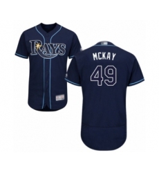 Men's Tampa Bay Rays #49 Brendan McKay Navy Blue Alternate Flex Base Authentic Collection Baseball Player Jersey