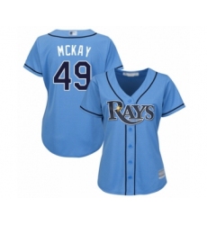 Women's Tampa Bay Rays #49 Brendan McKay Authentic Light Blue Alternate 2 Cool Base Baseball Player Jersey