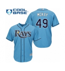 Youth Tampa Bay Rays #49 Brendan McKay Authentic Light Blue Alternate 2 Cool Base Baseball Player Jersey