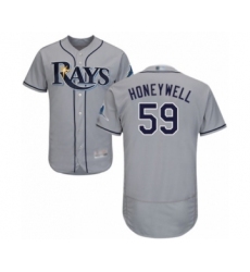 Men's Tampa Bay Rays #59 Brent Honeywell Grey Road Flex Base Authentic Collection Baseball Player Jersey