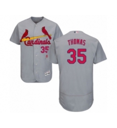 Men's St. Louis Cardinals #35 Lane Thomas Grey Road Flex Base Authentic Collection Baseball Player Jersey