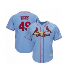 Youth St. Louis Cardinals #49 Jordan Hicks Authentic Light Blue Alternate Cool Base Baseball Player Jersey