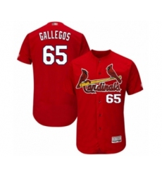 Men's St. Louis Cardinals #65 Giovanny Gallegos Red Alternate Flex Base Authentic Collection Baseball Player Jersey
