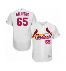Men's St. Louis Cardinals #65 Giovanny Gallegos White Home Flex Base Authentic Collection Baseball Player Jersey