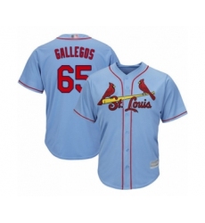 Youth St. Louis Cardinals #65 Giovanny Gallegos Authentic Light Blue Alternate Cool Base Baseball Player Jersey