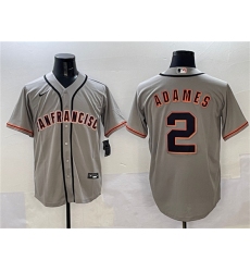Men's San Francisco Giants #2 Willy Adames Gray Cool Base Stitched Baseball Jersey