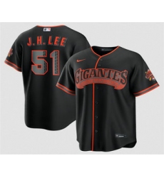 Men's San Francisco Giants #51 Jung Hoo Lee Black 2026 Alternate Stadium Stitched Jersey