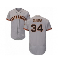 Men's San Francisco Giants #34 Mike Gerber Grey Road Flex Base Authentic Collection Baseball Player Jersey