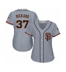 Women's San Francisco Giants #37 Joey Rickard Authentic Grey Road 2 Cool Base Baseball Player Jersey
