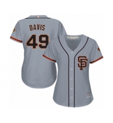 Women's San Francisco Giants #49 Jaylin Davis Authentic Grey Road 2 Cool Base Baseball Player Jersey