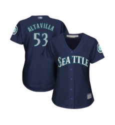 Women's Seattle Mariners #53 Dan Altavilla Authentic Navy Blue Alternate 2 Cool Base Baseball Player Jersey