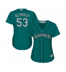 Women's Seattle Mariners #53 Dan Altavilla Authentic Teal Green Alternate Cool Base Baseball Player Jersey
